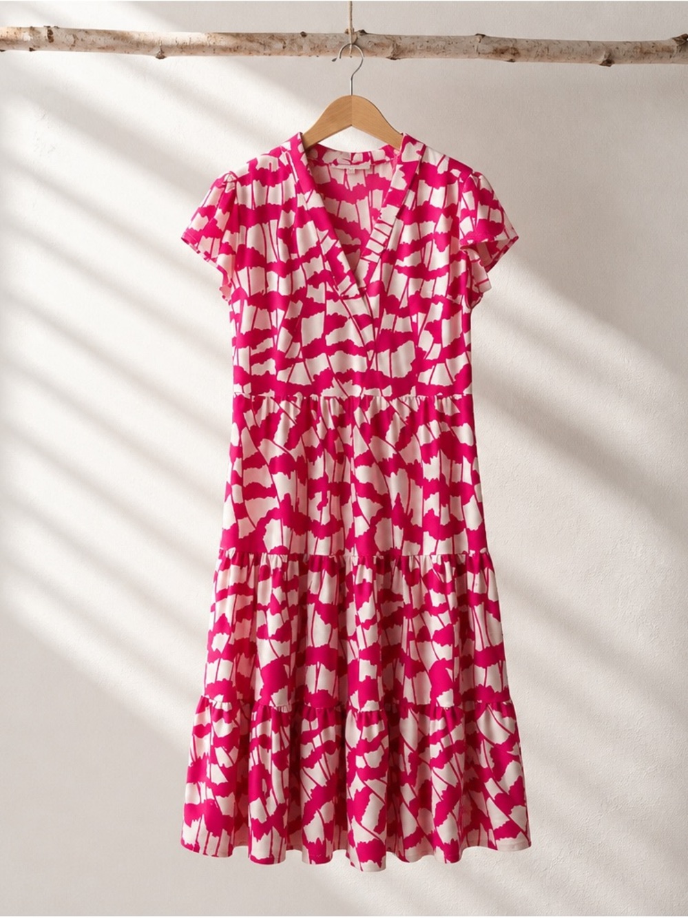 Jude Connally   Tiered Pink Dress
